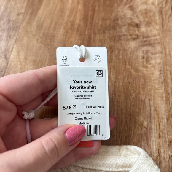 NWT Marine Layer Crème Brylee LS Lassen Heavy Slub Pocket Tee Men's M Medium - Picture 3 of 10